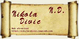 Nikola Divić vizit kartica